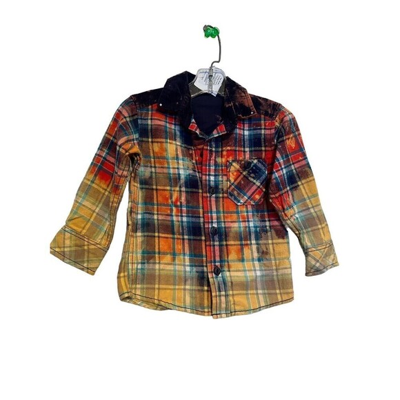 Upcycled Distressed Ombre “Thankful” Boutique Long Sleeve 18m  Corduroy Detail - Picture 3 of 6